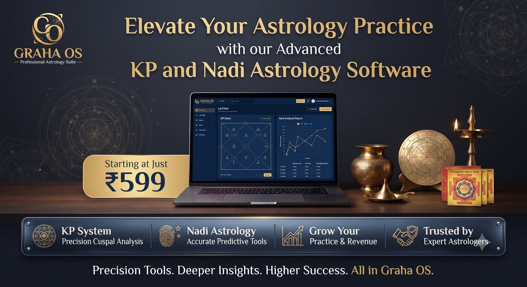 Graha OS professional astrology suite — KP and Nadi astrology software for astrologers